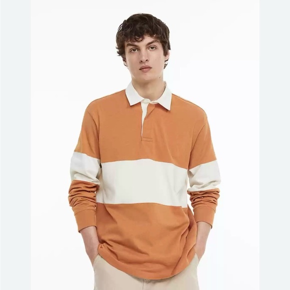 H&M Men regular fit coupe standard Rugby Shirt size X-Large - Picture 1 of 9